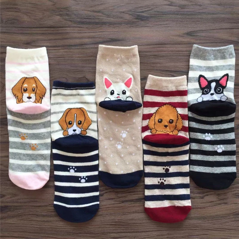 5 Pairs Women's Cute Animal Socks Funny Cotton Short Sock