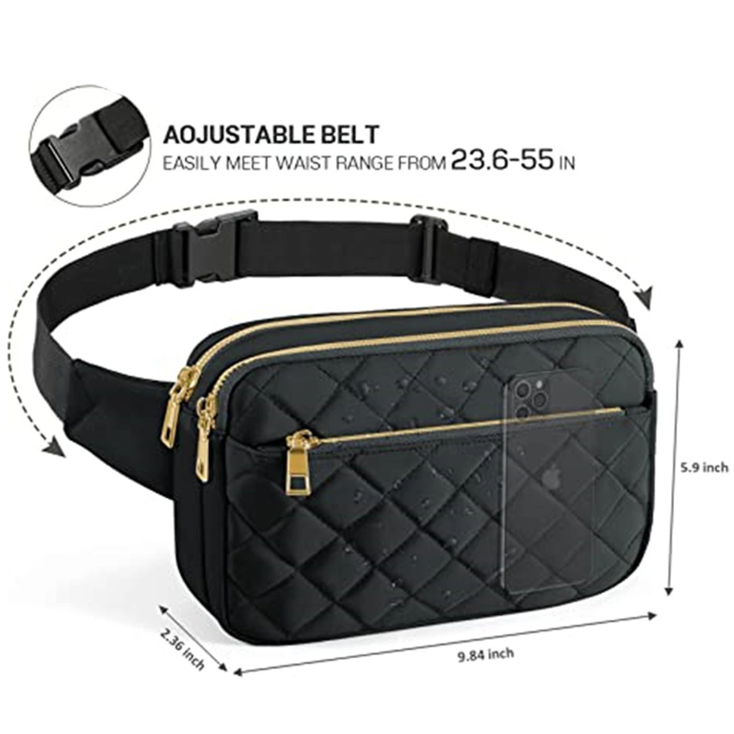 Plaid Waist Bag for Men Women Fashion Casual Fanny Pack-