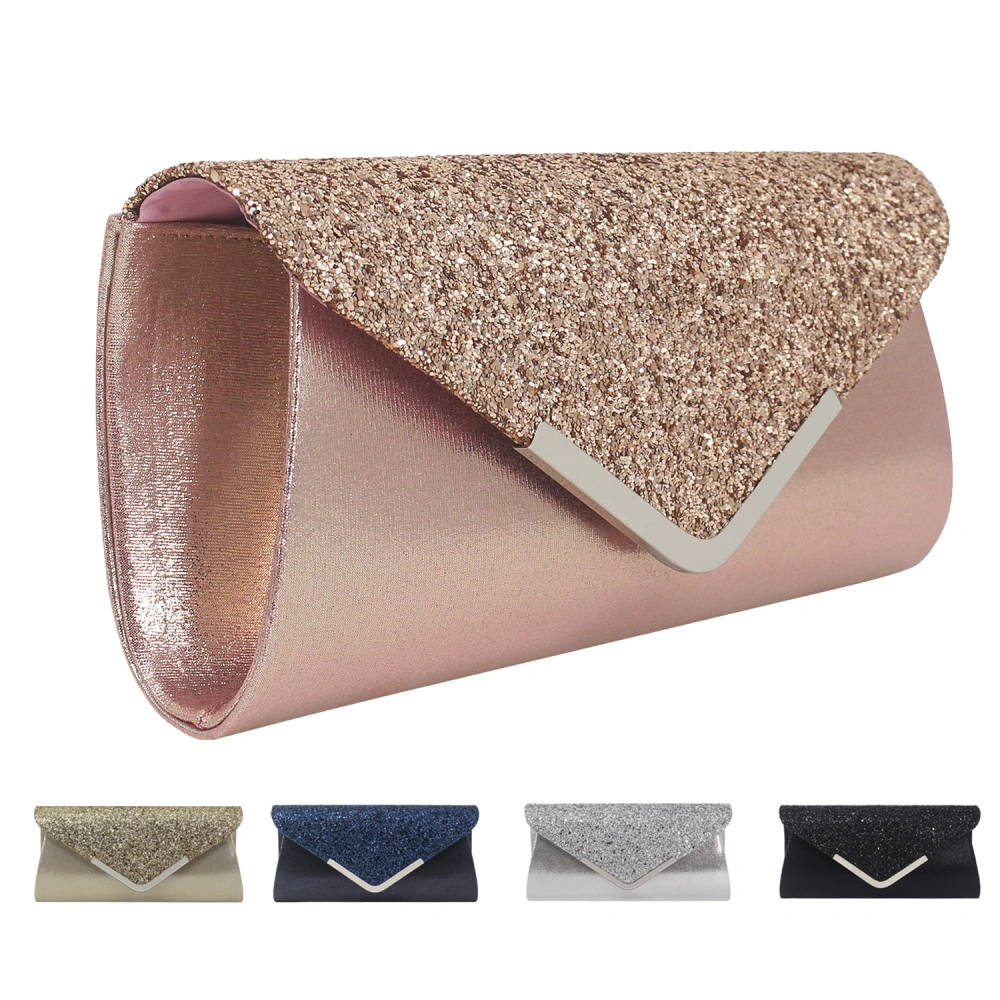 Women Evening Bag Satin Bridal Diamante Shoulder Bag