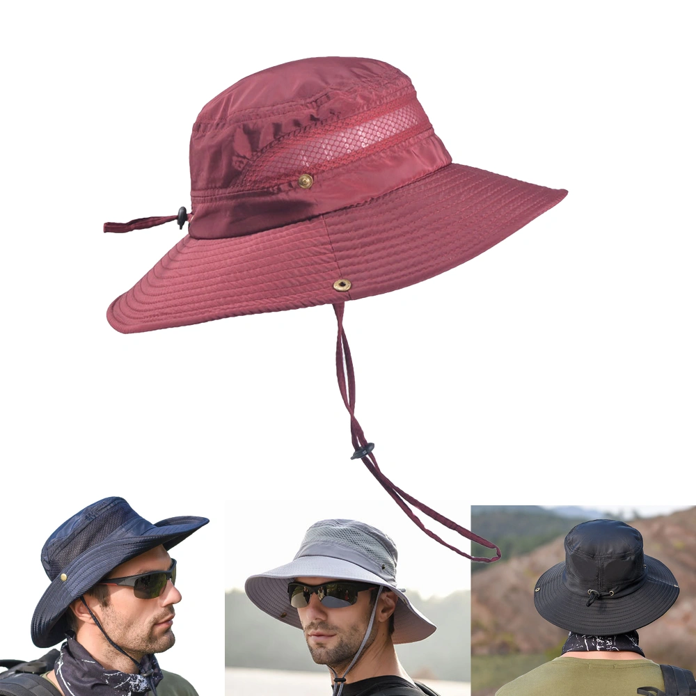 Outdoor Men Hiking Fishing Caps Wide Brim Sun Hat