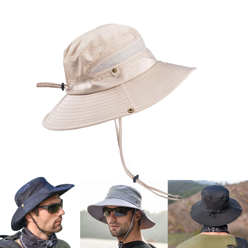 Men Wide Brim Bucket Hat Outdoor Camping Hiking Fishing Hat