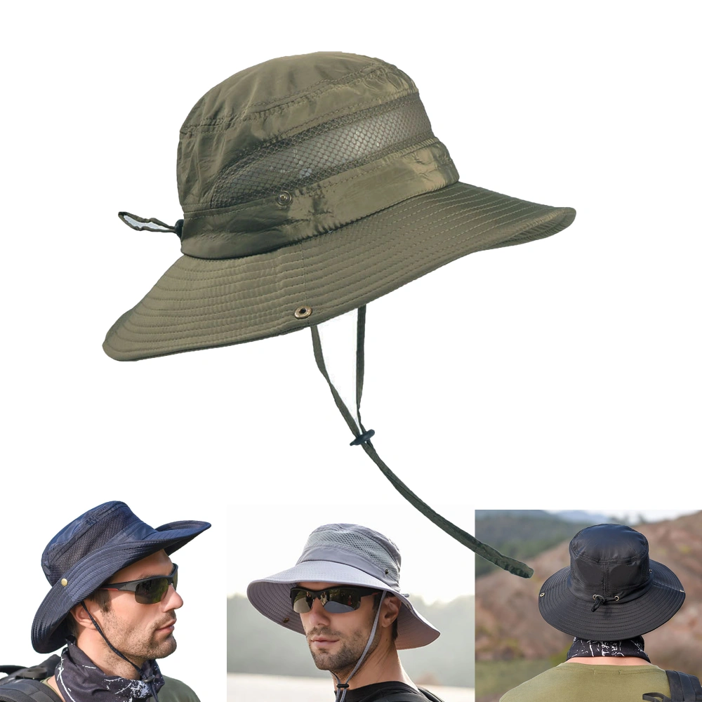 Outdoor Men Wide Brim Hat Fishing Cap Hiking Camping Cap