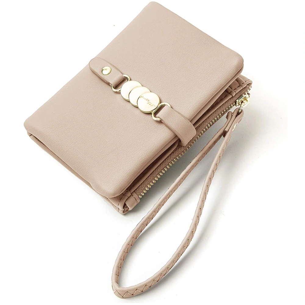 Fashion Women Short Wallet Coin Purse with Wrist Strap