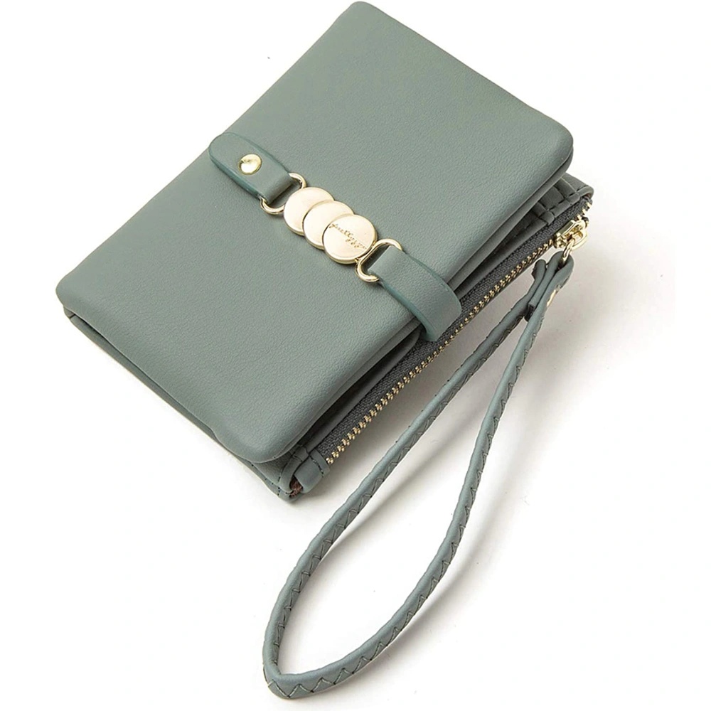 Female Short Wallet Card Holders Purse with Wrist Strap