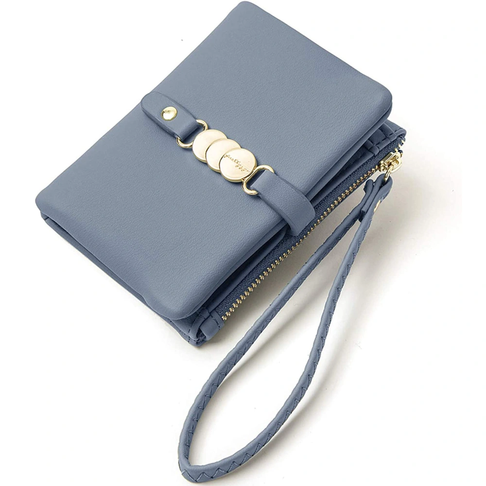 Women Wristlet Short Purse PU Leather Wallet Coin Purses