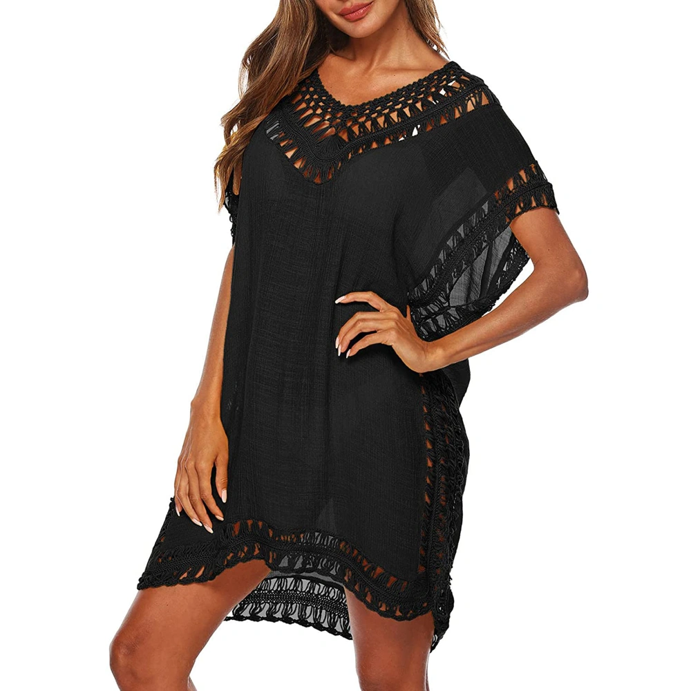 Women Summer Bikini Cover Ups V-Neck Beach Dress