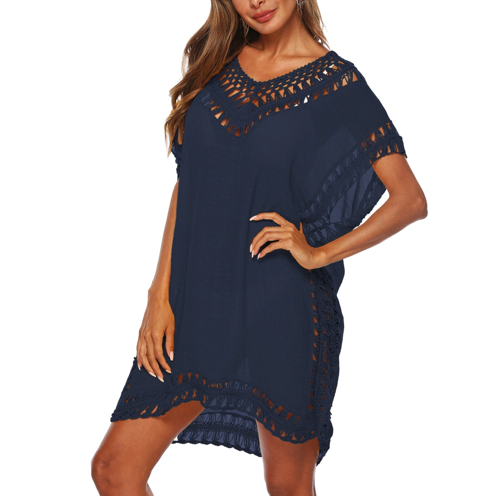 Hollow-Out V-Neck Beach Dress Women Bathing Suit Cover Ups