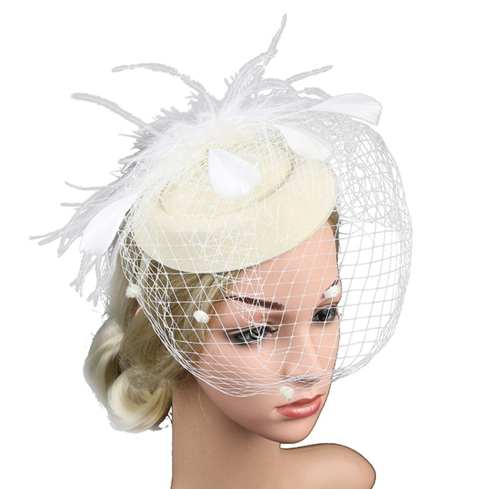 Women Church Mesh Headpiece Wedding Hat Fascinators Hat