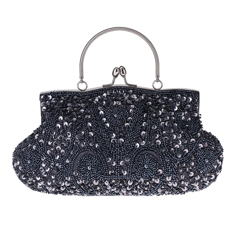 Women Beaded Sequin Design Evening Purses Wedding Handbags