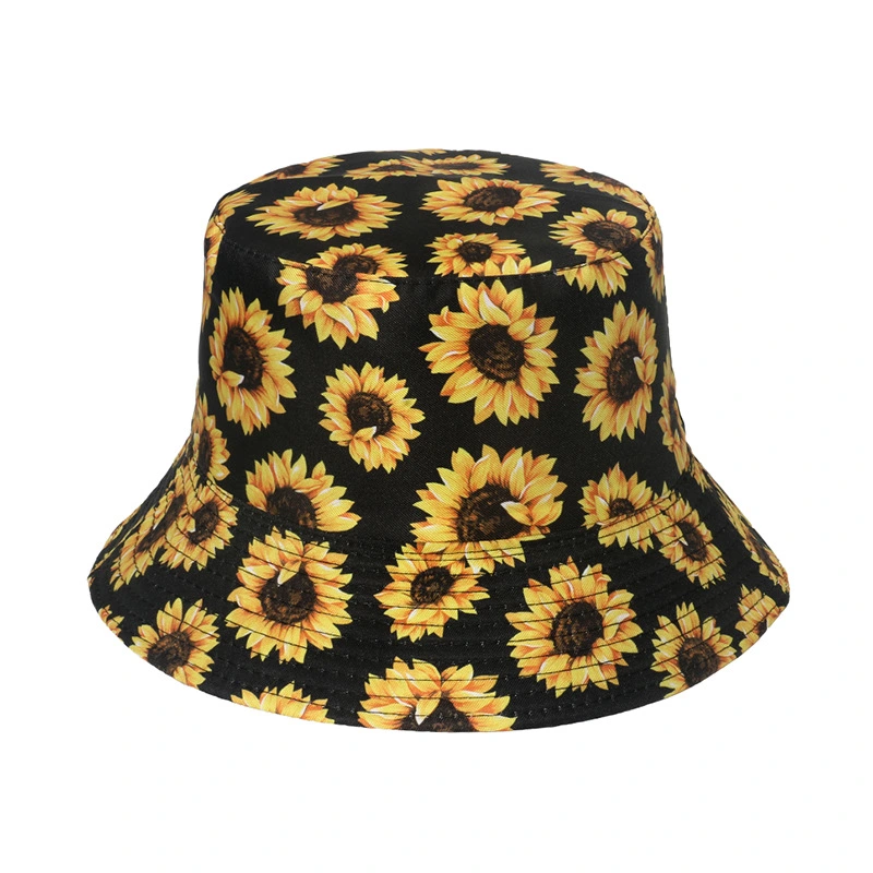 Fashion Bucket Hats Summer Sunflower Pattern Fisherman Hat