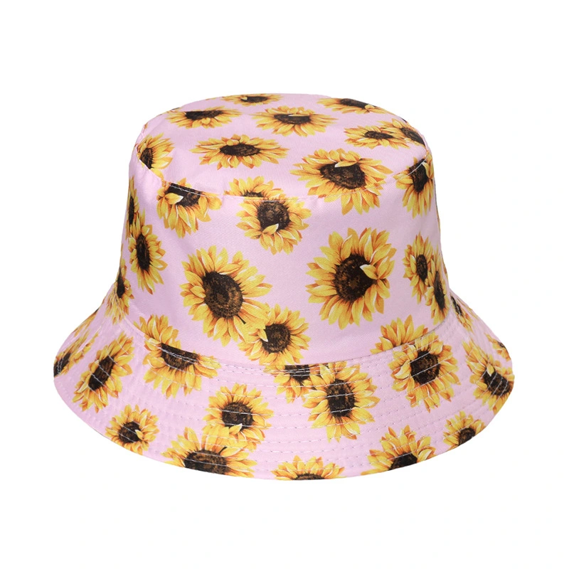 Summer Sunflower Bucket Hats Women Beach Sun Fisherman Hat