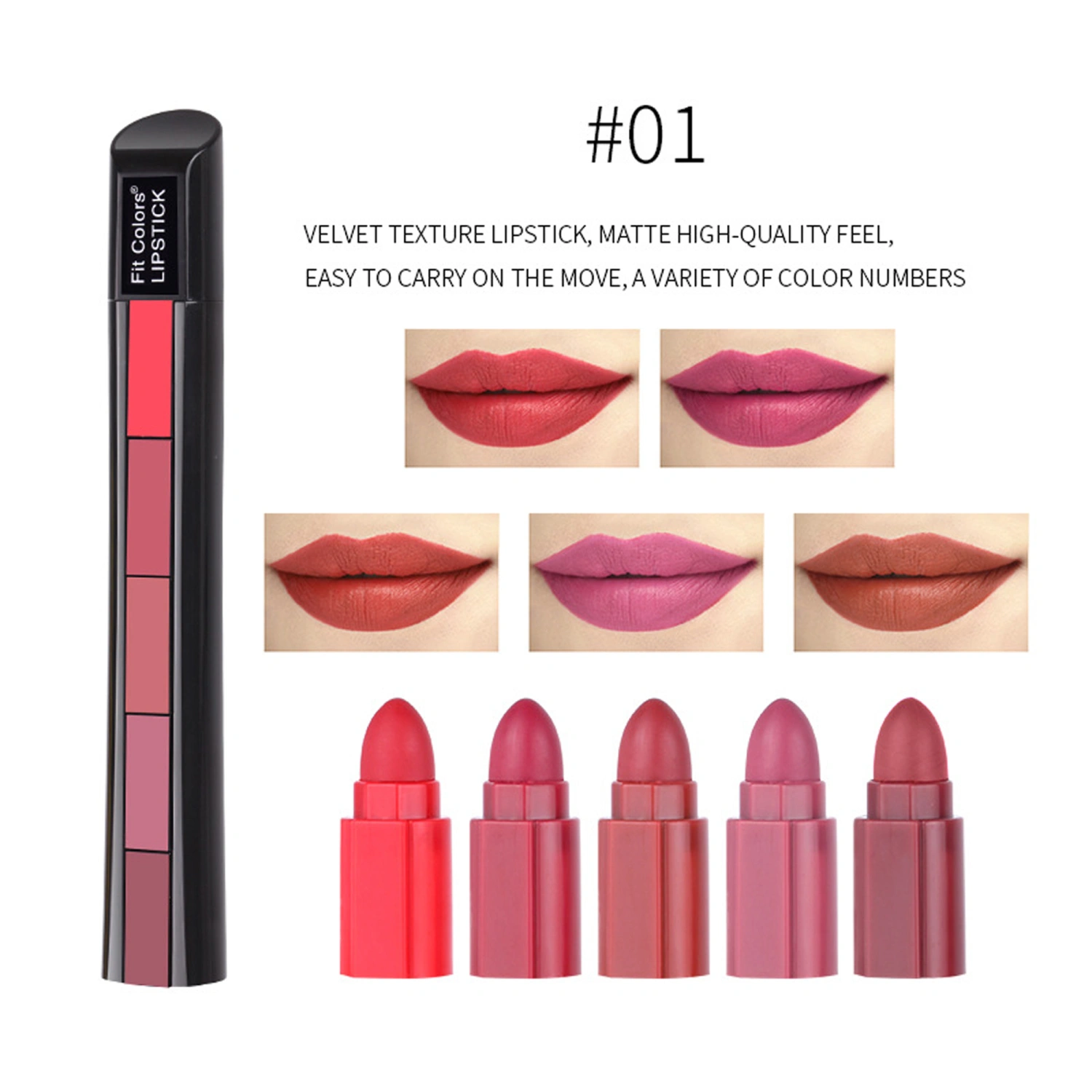 Matte Lipstick Set, Long-Lasting Matte Velvet Non-Stick Cup Lipstick 