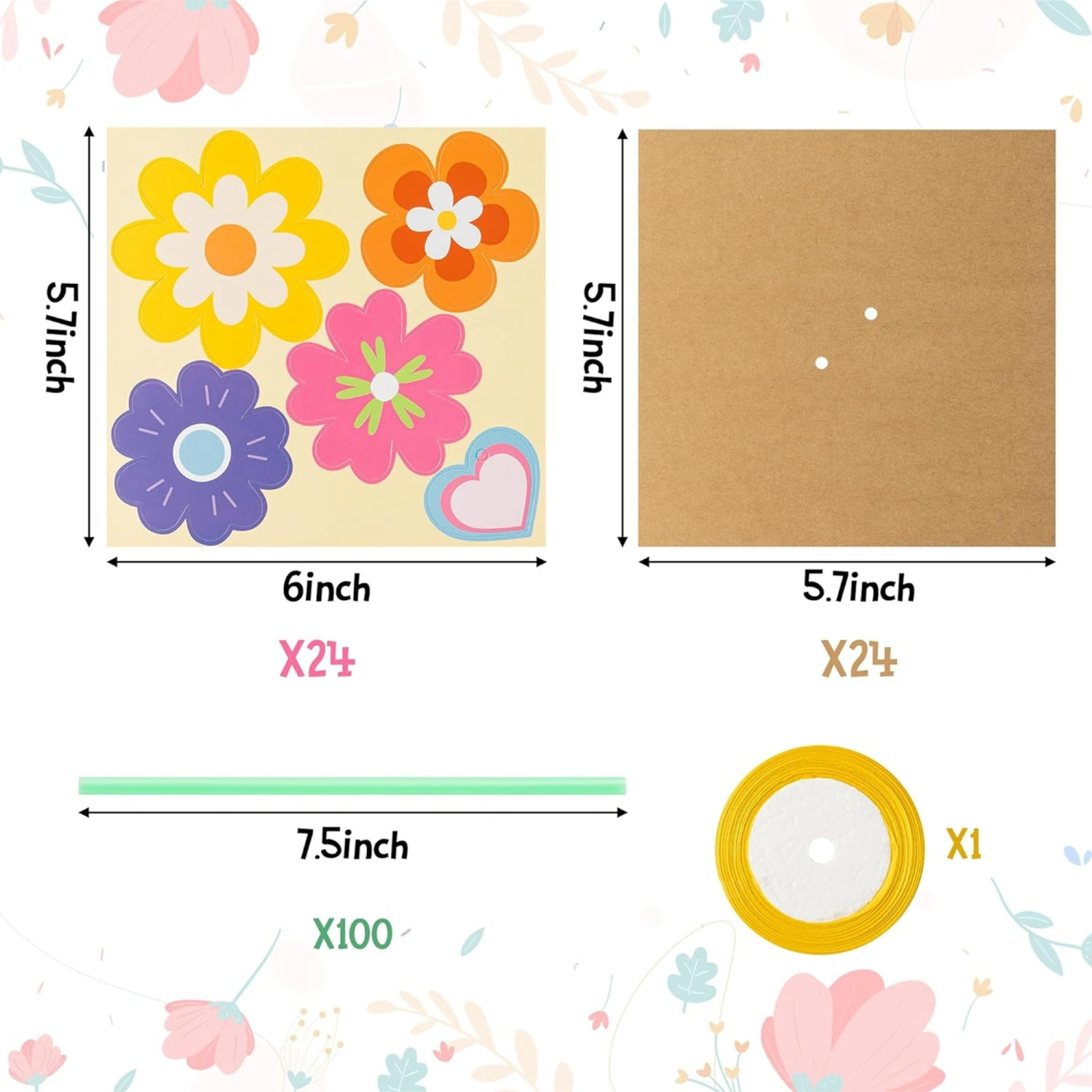 Flower Bouquet Craft Kit  for Mother Day 24 Pcs DIY Flower Craft 
