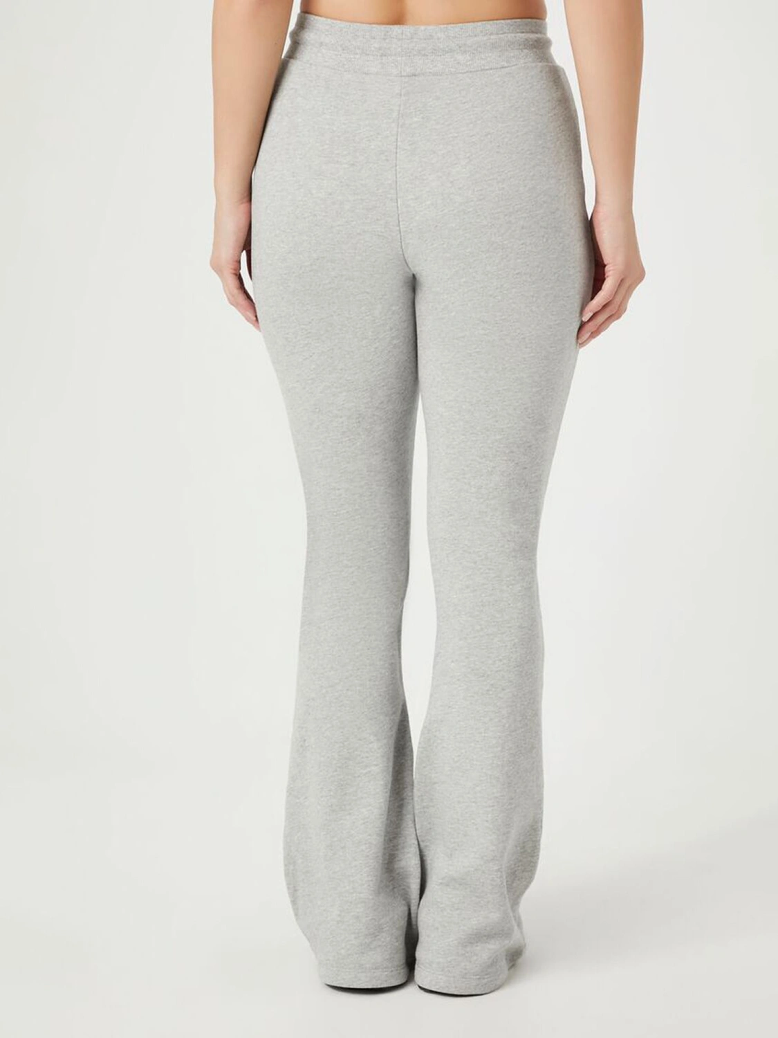 Women's Casual Slim Fit Elastic Waist Flare Leg Long Drawstring Pants 