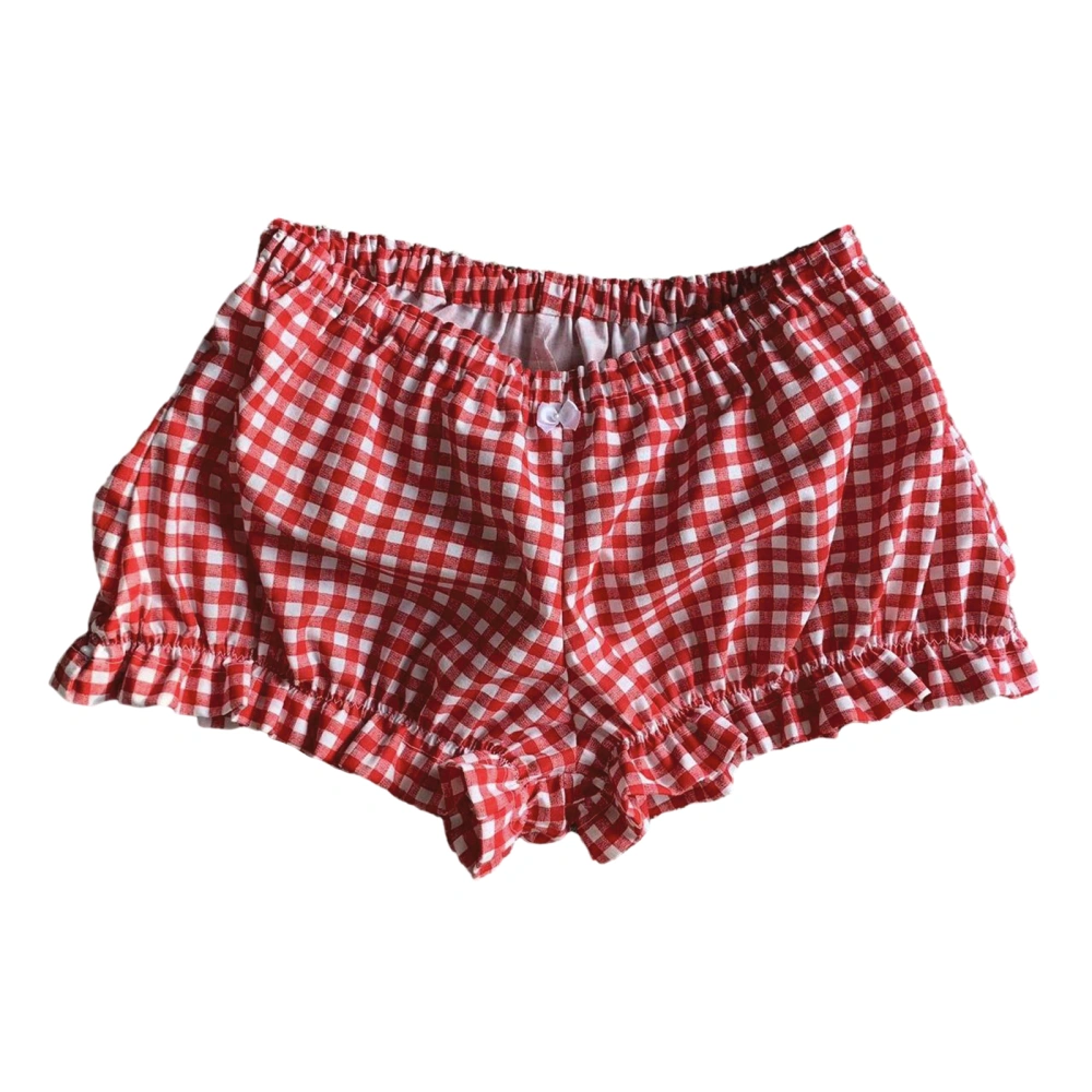 Women Pajama Shorts Plaid/Solid Color/Duck Print Lounge Shorts