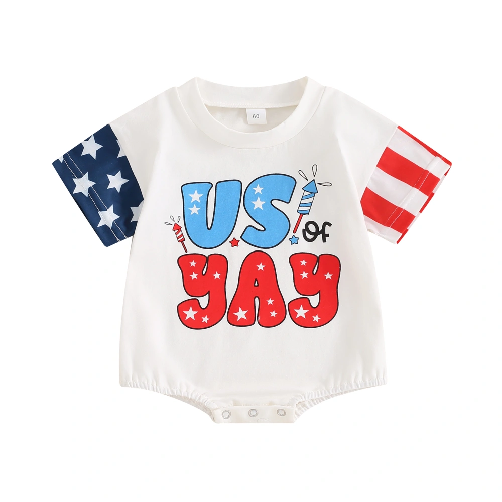 4th of July Baby Rompers Infant Girls Boys Letter Print Bodysuits