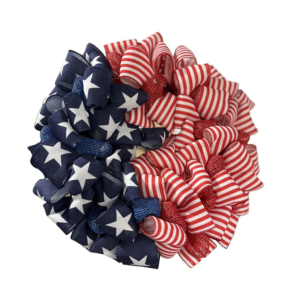 4th of July Wreaths for Front Door Stripe Star Print Hanging Garland 