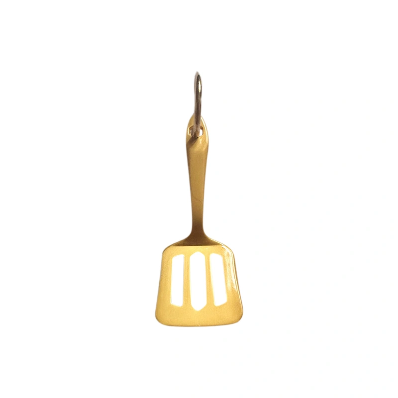 Gold Spatula Keychain Backpack Bag Charms Metal Spatula Keyring