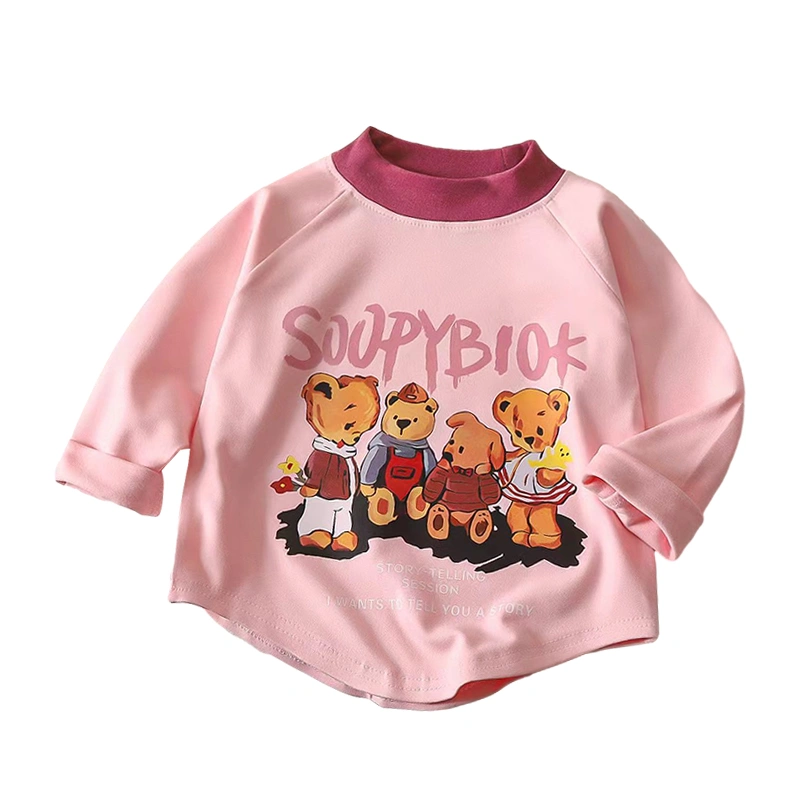 Boy Girl Spring T-Shirt Bear Animal Print Long Sleeve Loose Tops