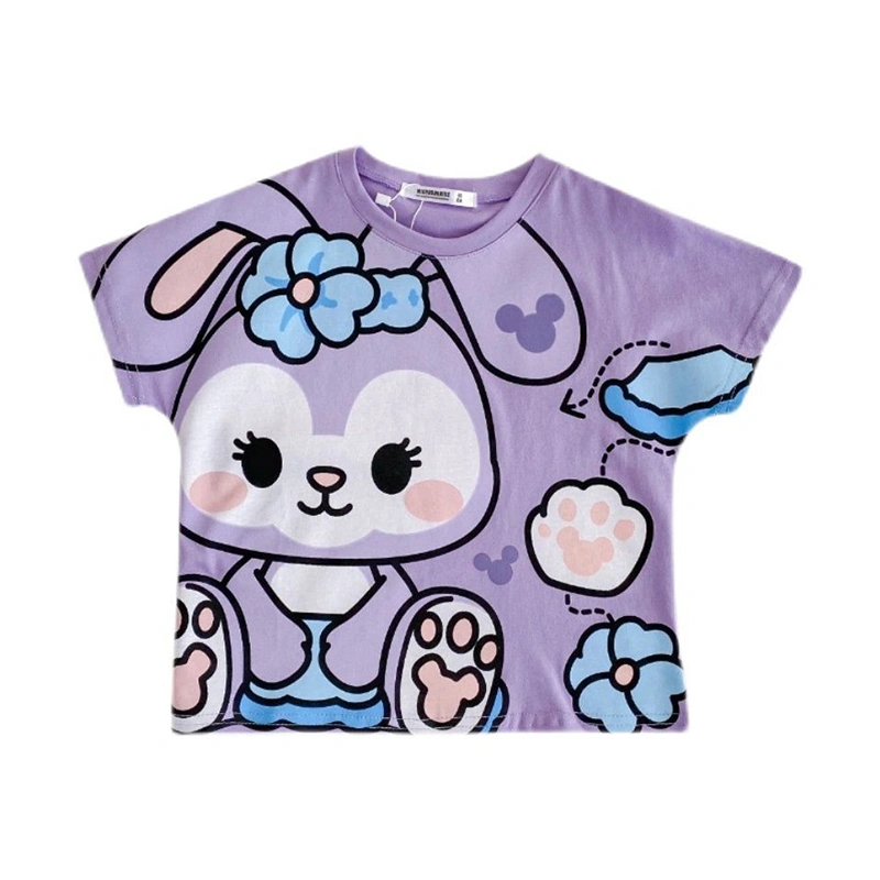 Kid Summer Cute T-Shirt Cartoon Print Short Sleeve Round Neck Tops