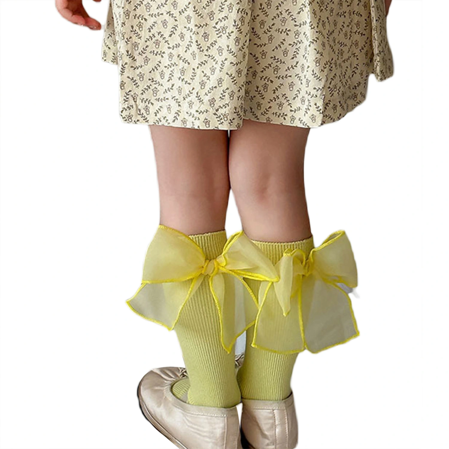 Girls Long Socks, Sweet Bow Socks Soft Elastic Lightweight Tall Socks