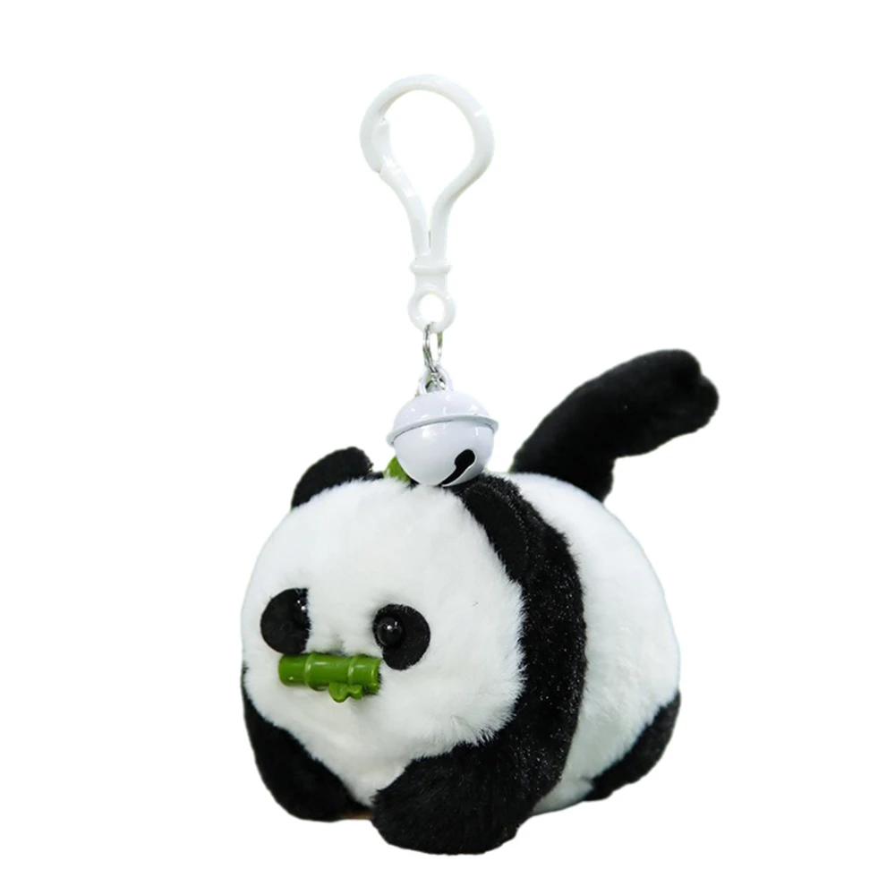 Cute Panda Plush Keychain Wagging Tail Panda Stuffed Animals Toys