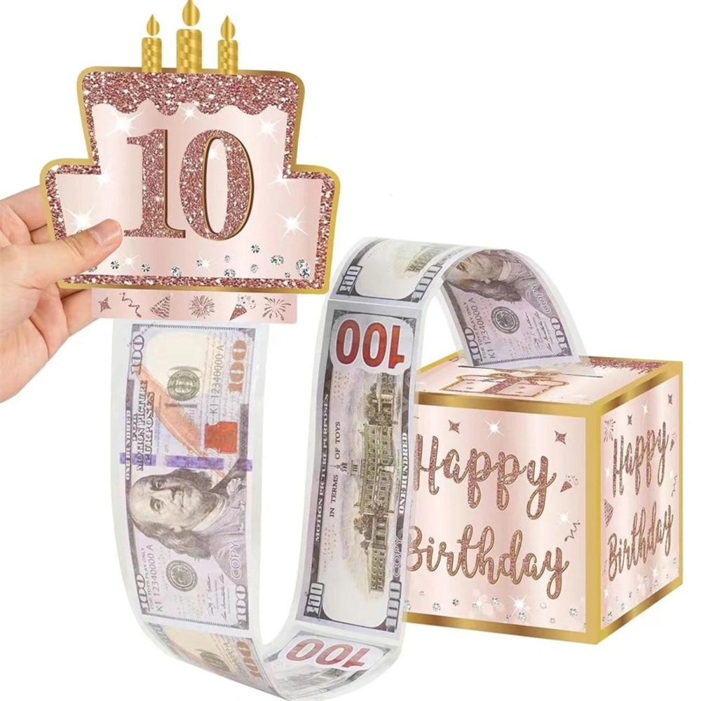 Birthday Money Gift Box with Pull Out Cake Card Stickers Cash Bags