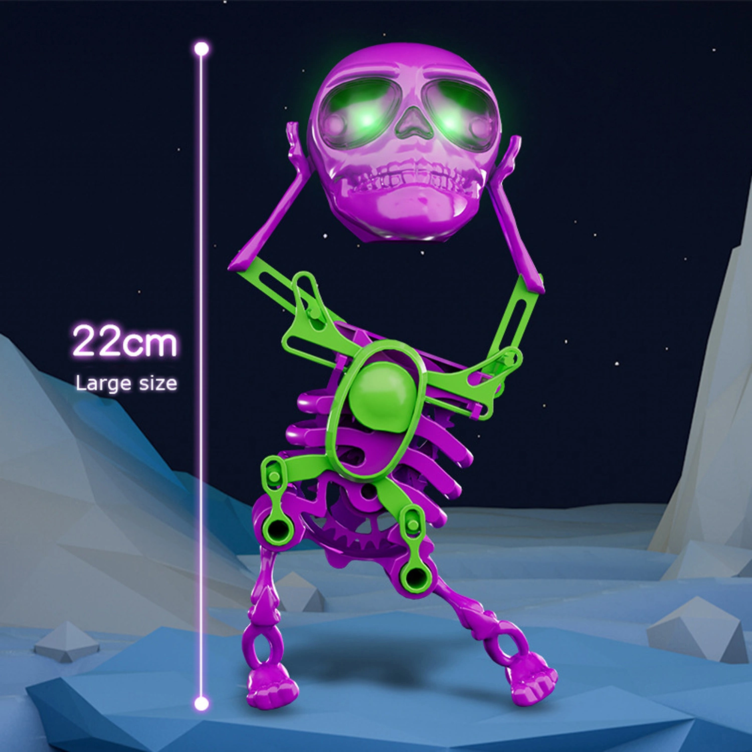 Skeleton Toy, Dancing Wind-up Desktop Ornament with Light Music