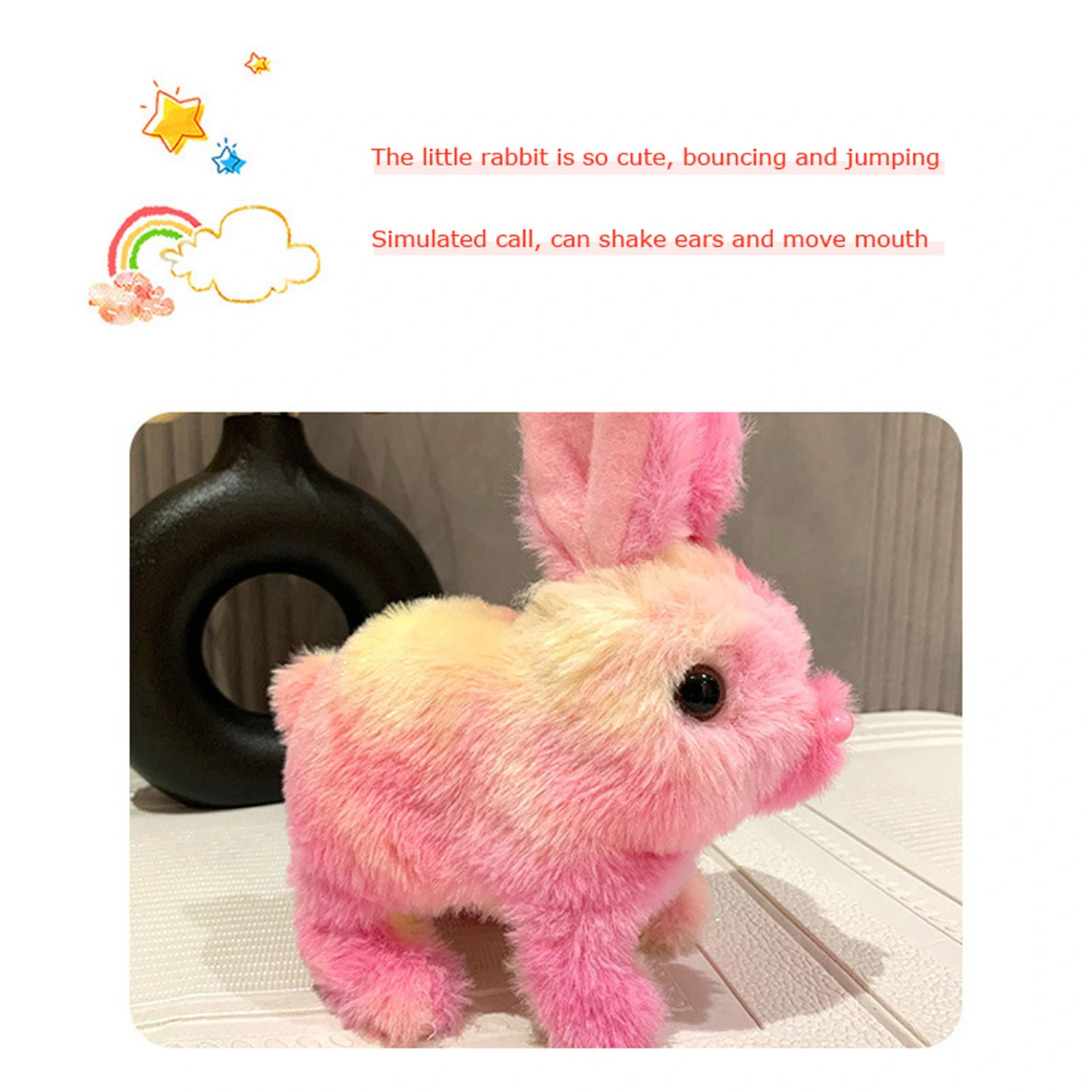 Hopping Electronic Bunny Toy Interactive Plush Bunny Stuffed Animal