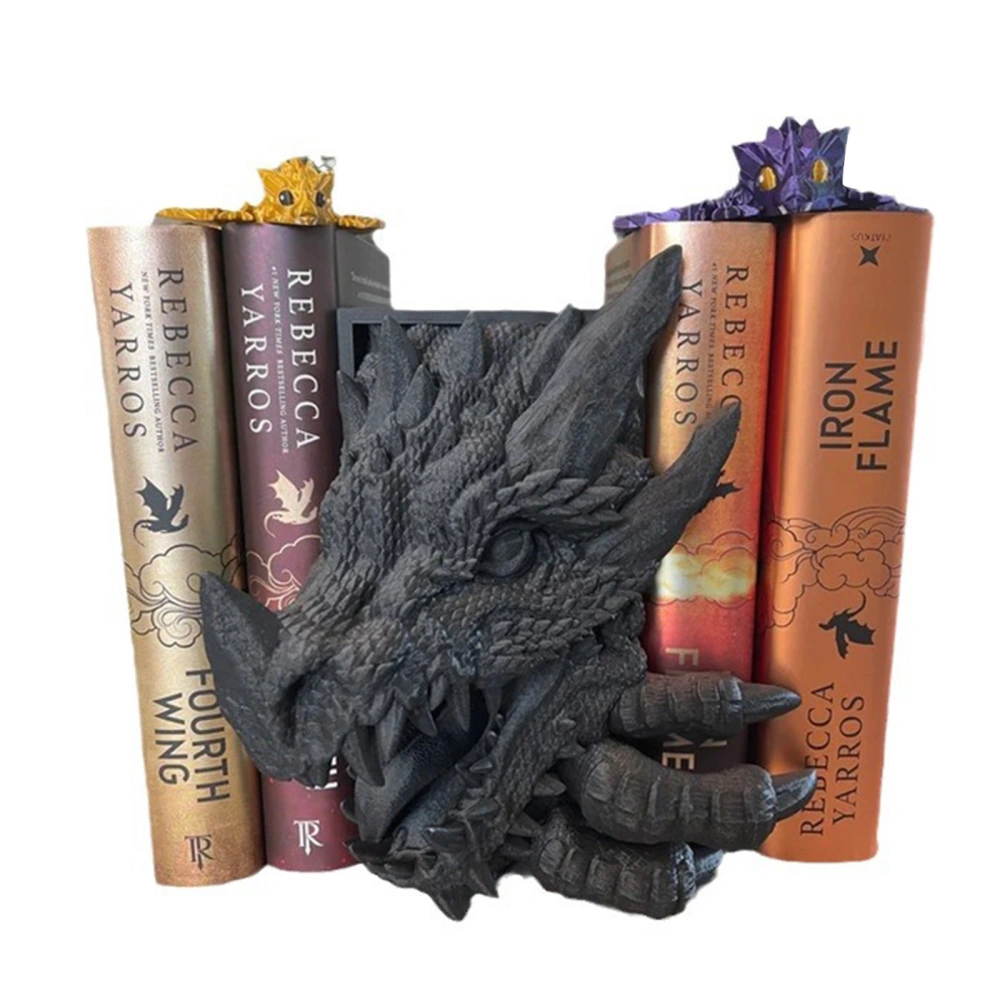 Gothic Dragon Bookends Vintage Dragon Statue Bookshelf Sculpture