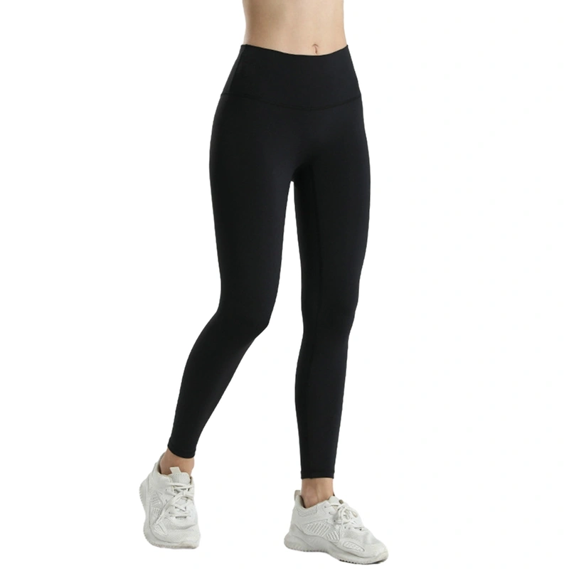 Women's Yoga Leggings Warm Thick Solid Color High Waist Pants 