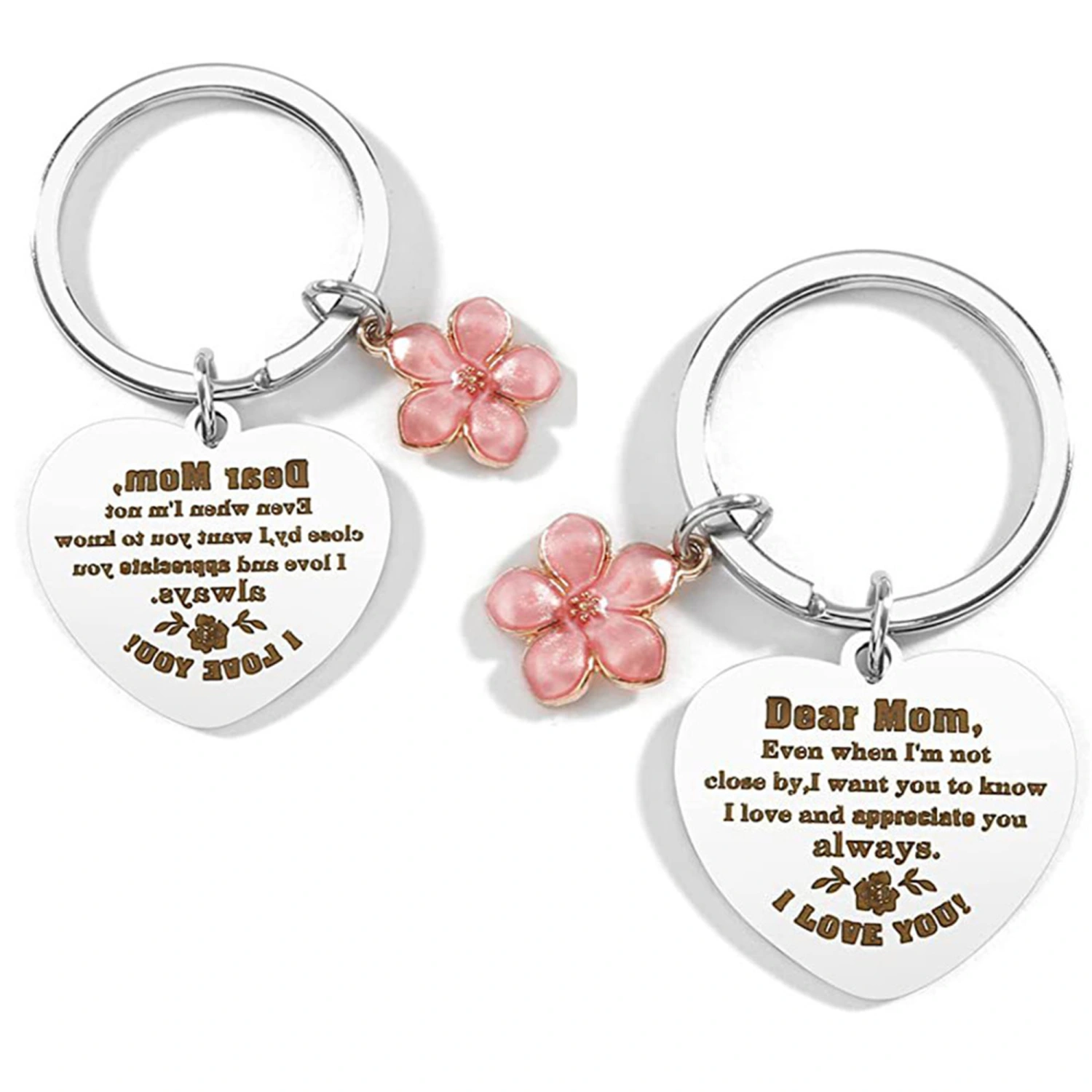 Mother's Day Gift Keychain Stainless Steel Cute Key Ring Purse Charms 