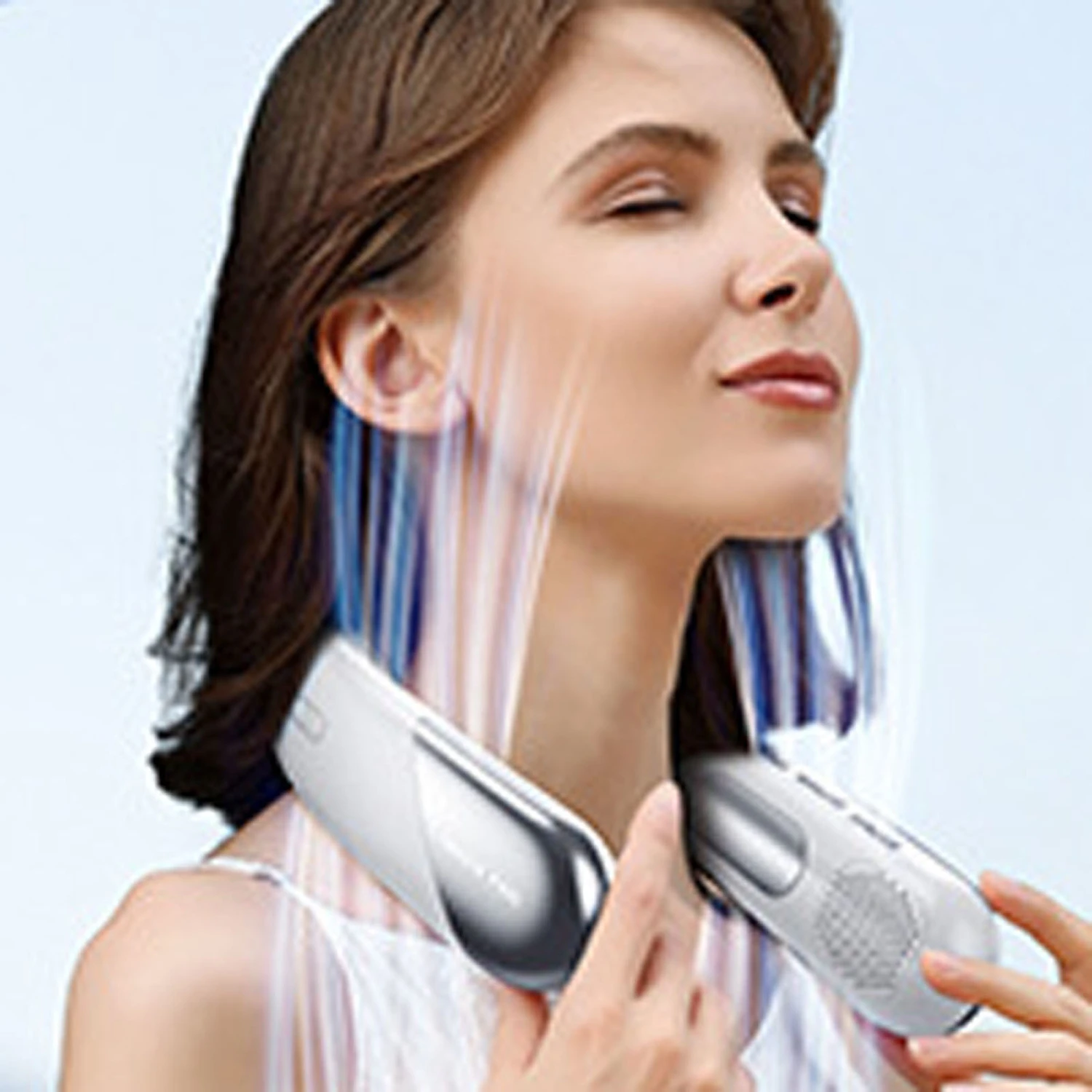 Portable Neck Fan, Rechargeable Bladeless Fan, 5 Speeds Adjustable