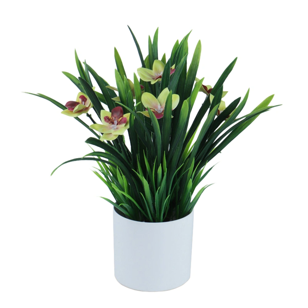 Artificial Potted Phalaenopsis Orchids Realistic Fake Plants in Pots 