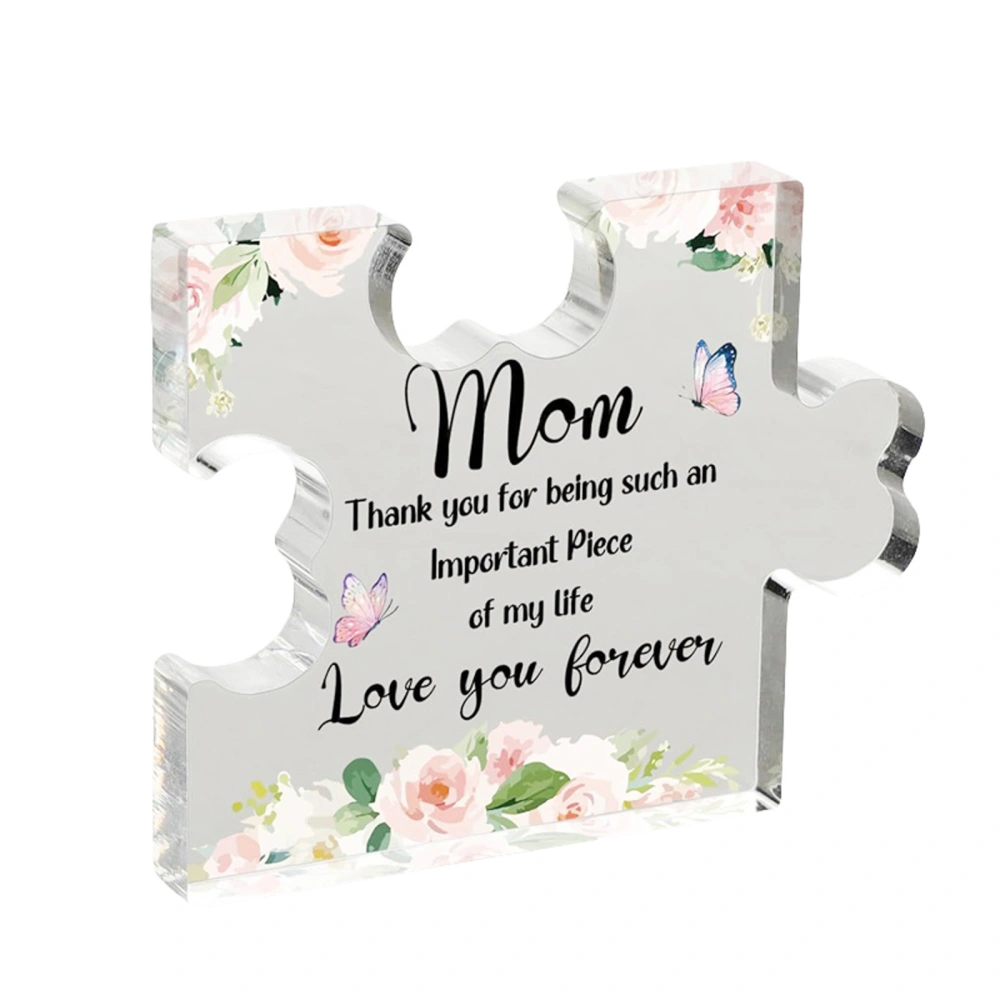 Thank You Mom Gift, Acrylic Puzzle-Shaped Decor Home Decor Gift 