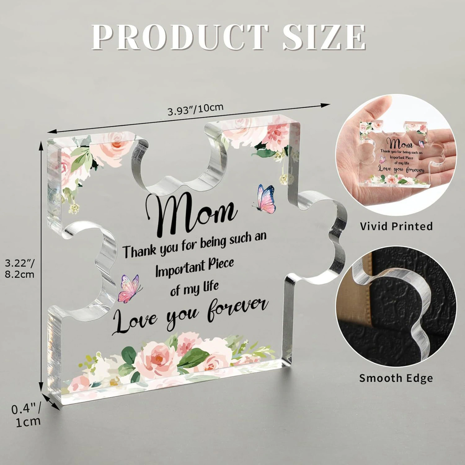 Thank You Mom Gift, Acrylic Puzzle-Shaped Decor Home Decor Gift 