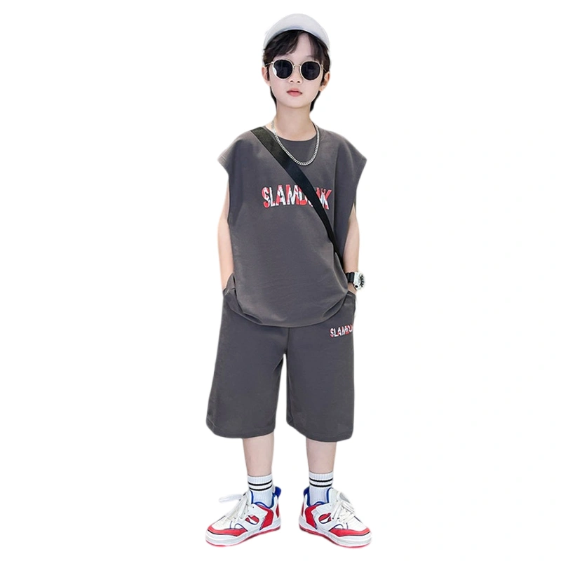 Boys Summer Tops Sleeveless Letter Basketball Player Print Vest