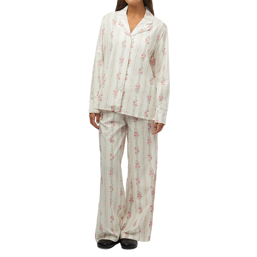 Women Pajamas Lounge Set Floral Print Long Sleeve Tops and Pants