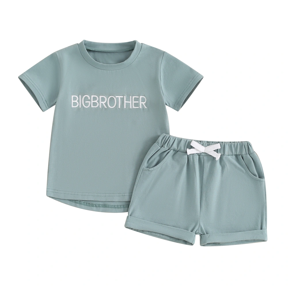 Toddler Boys Girls Summer Outfits Letter Embroidered Tops Shorts