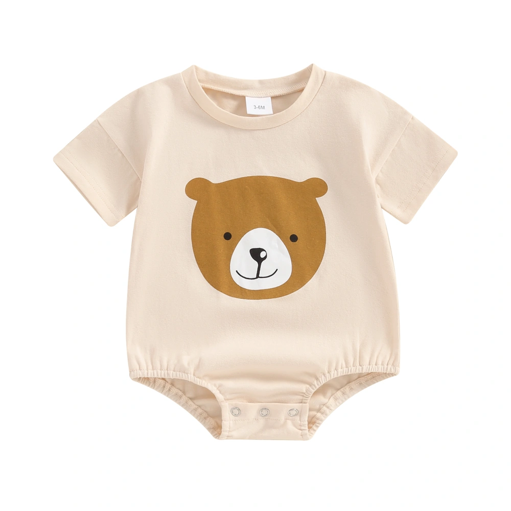 Baby Summer Romper Cute Bear Print Short Sleeve Newborn Jumpsuit