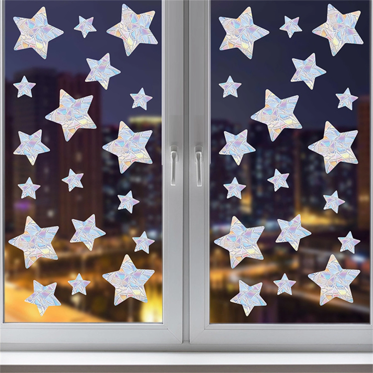 Star Window Clings, Reflective DIY Sun Catcher Window Sticker
