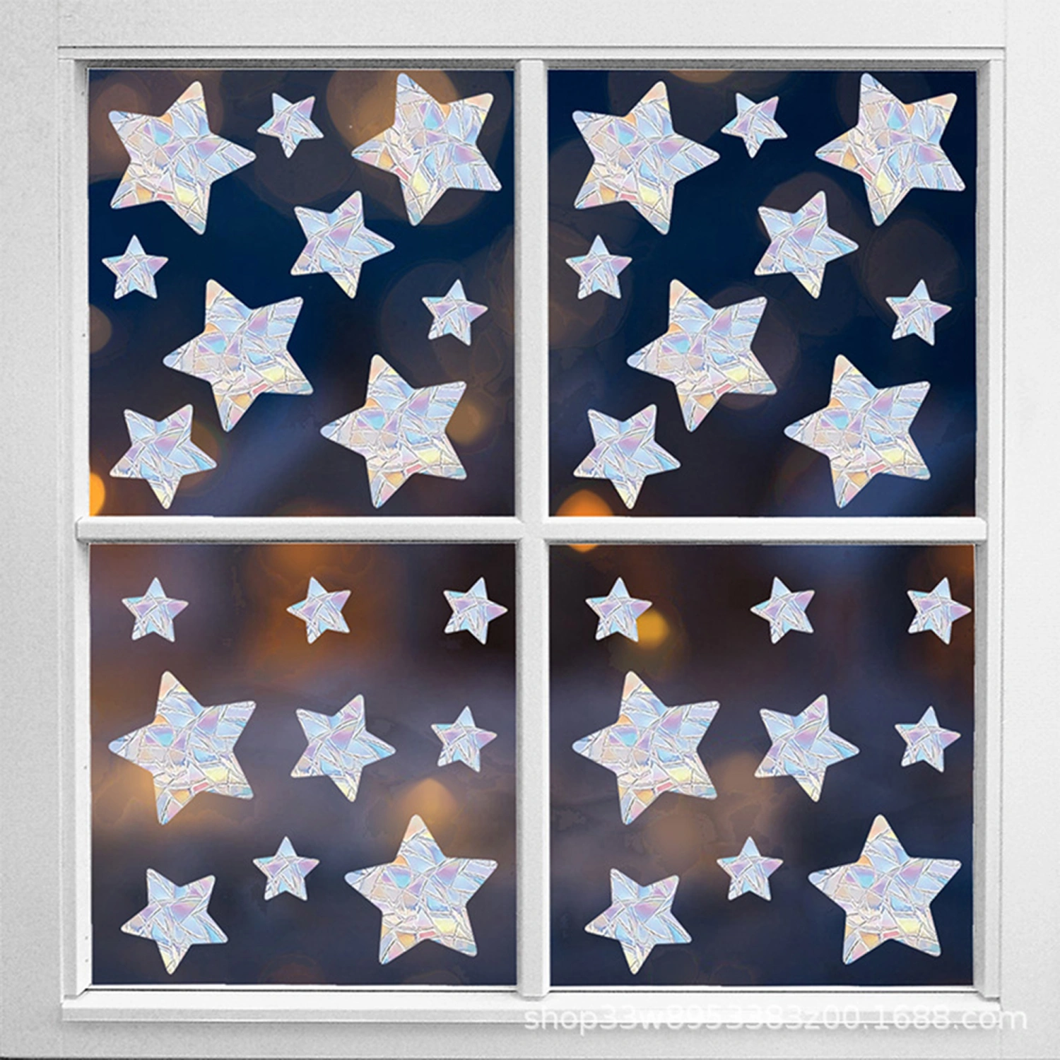 Star Window Clings, Reflective DIY Sun Catcher Window Sticker