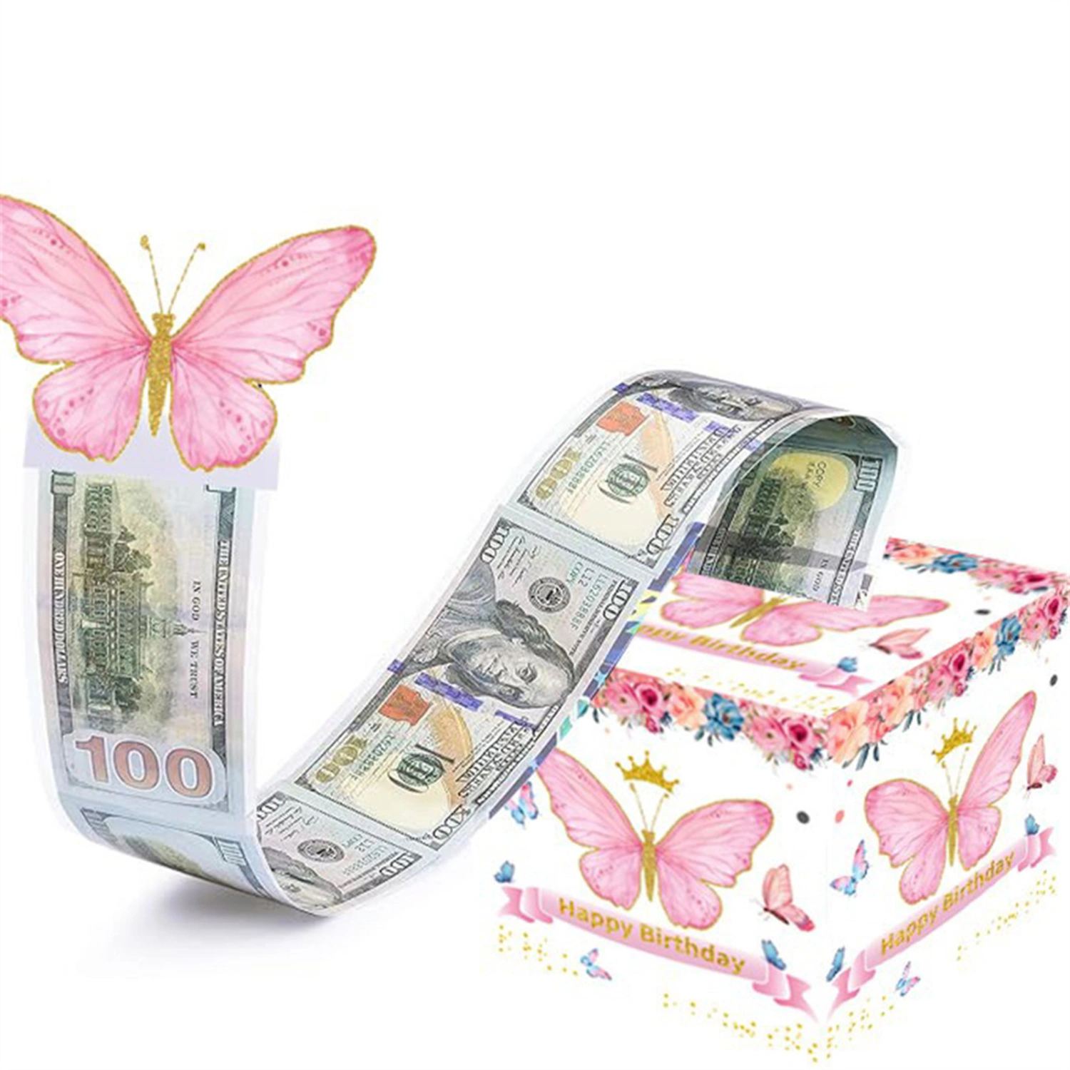 Birthday Money Box for Cash Gift Pull, DIY Surprise Box for Kids