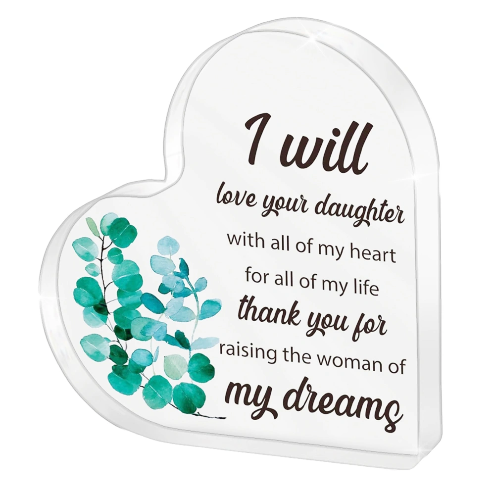 Mother of Bride Gift from Groom, Heart Acrylic Keepsake Ornament