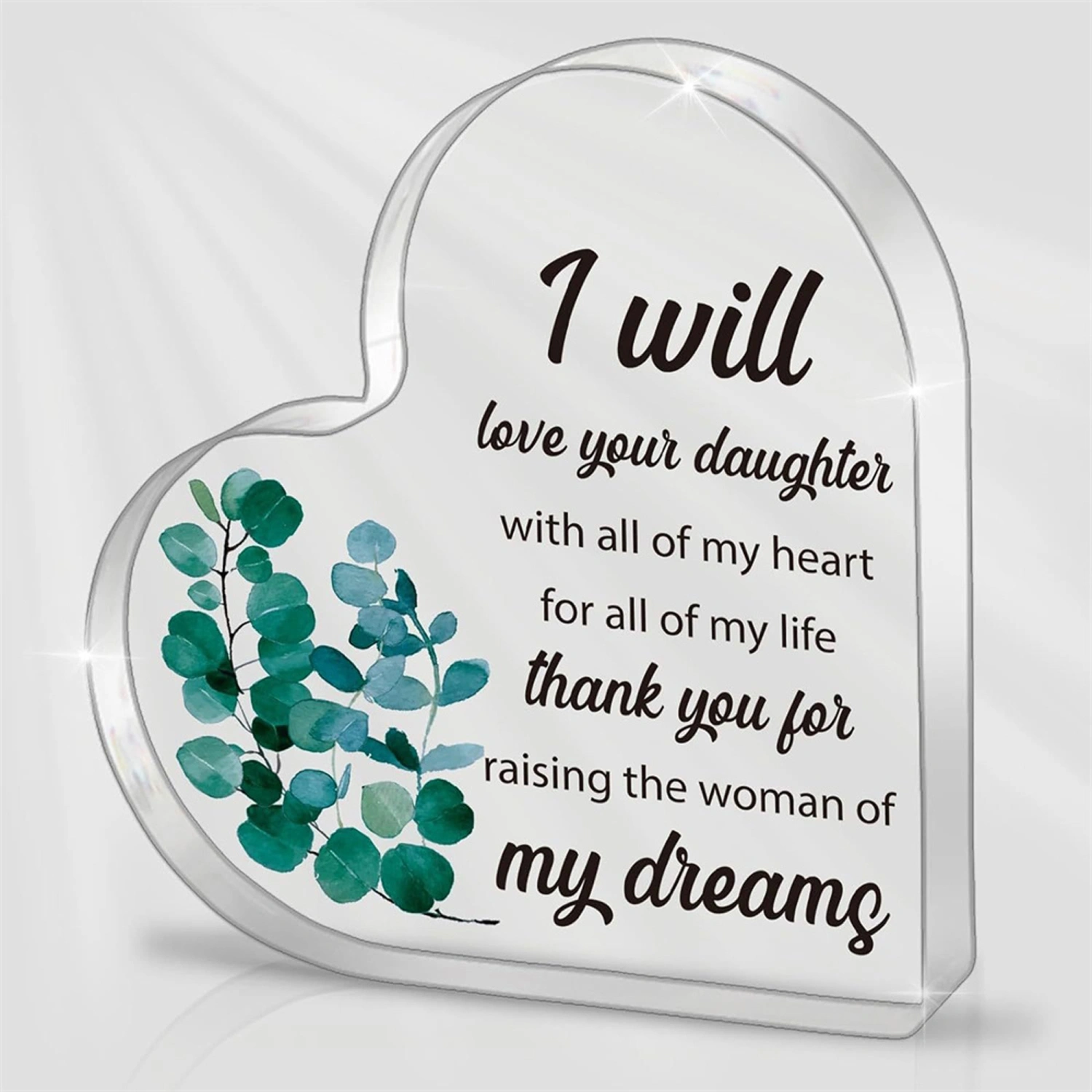 Mother of Bride Gift from Groom, Heart Acrylic Keepsake Ornament
