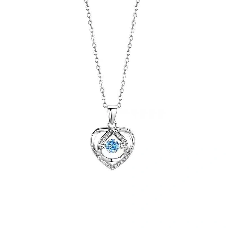 Beating Heart Pendant Necklaces Sweet Rhinestone Clavicle Necklace