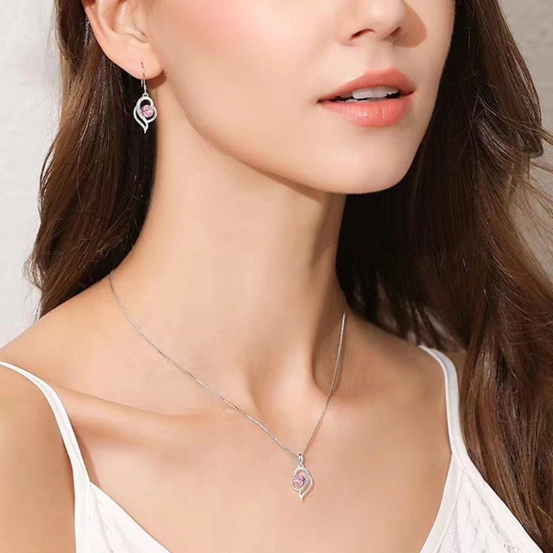 Women Rhinestone Necklace Elegant Pendant Necklace Jewelry Gift