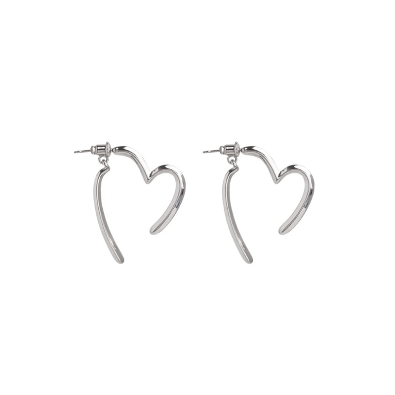 Simple Earrings for Women Girls Alloy Heart Earrings Gift for New Year