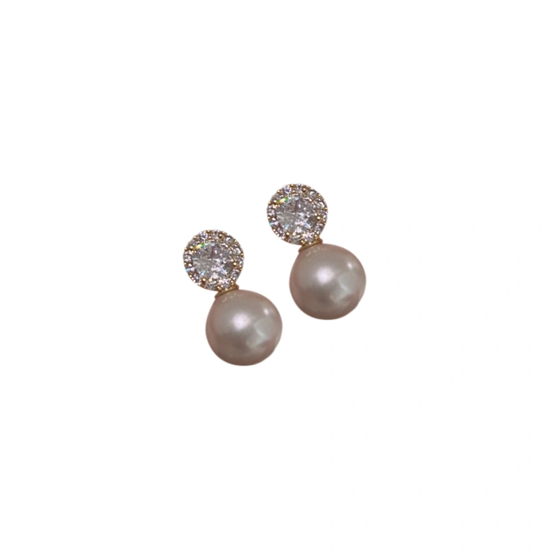 Women’s Cute Stud Earrings Lightweight Rhinestone Pearl Earrings