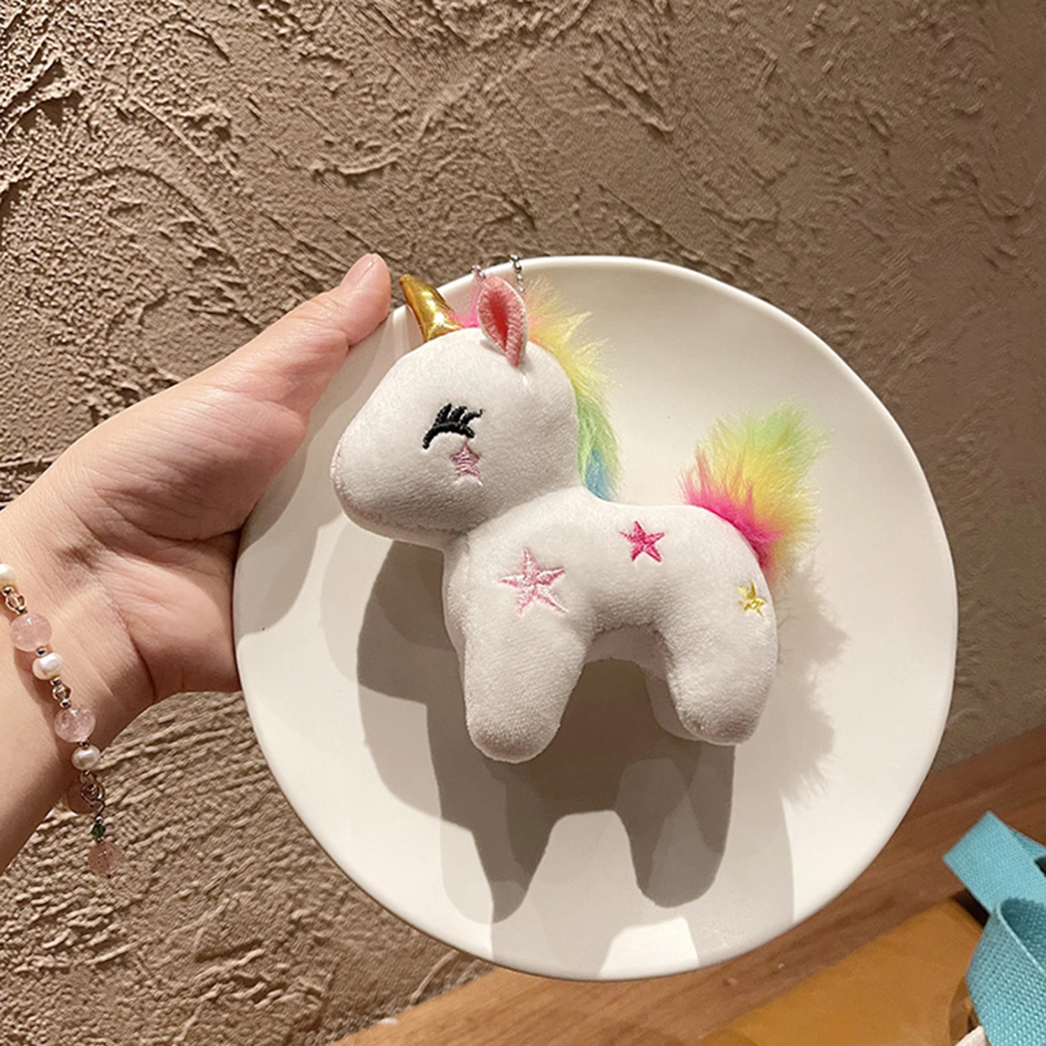 Cute Cartoon Plush Keychain Star Rainbow Cartoon Stuffed Animals Toys